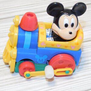 MICKEY MOUSE TRAIN Wind up Toy NOT WORKING Cake Topper, Display *